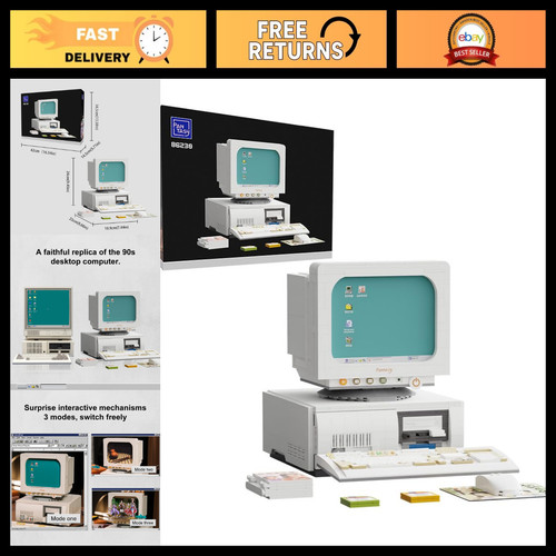 Retro computer building - retro,