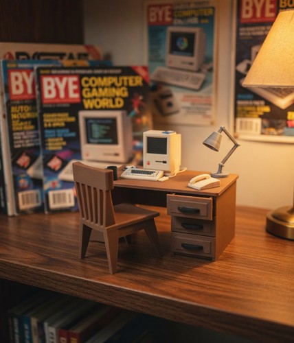 80s miniature office desk - 80s,